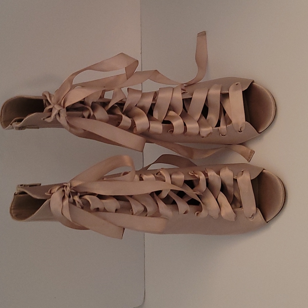 Plush pink booties